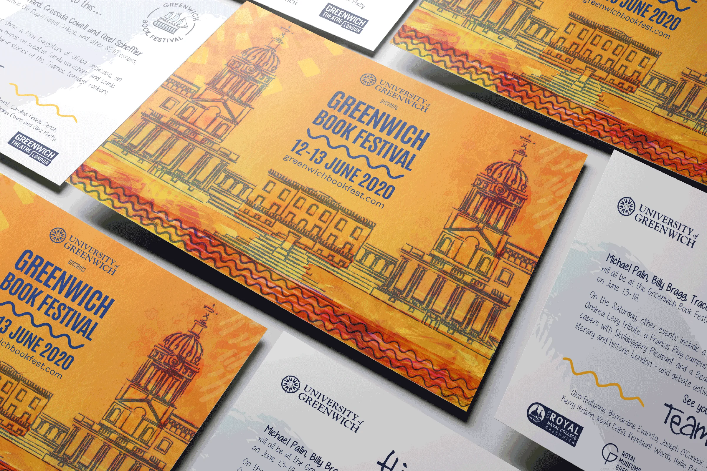 Postcards stack — Greenwich Book Festival